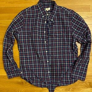 Club Monaco Blue Plaid Slim Dress Shirt